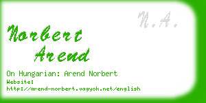 norbert arend business card